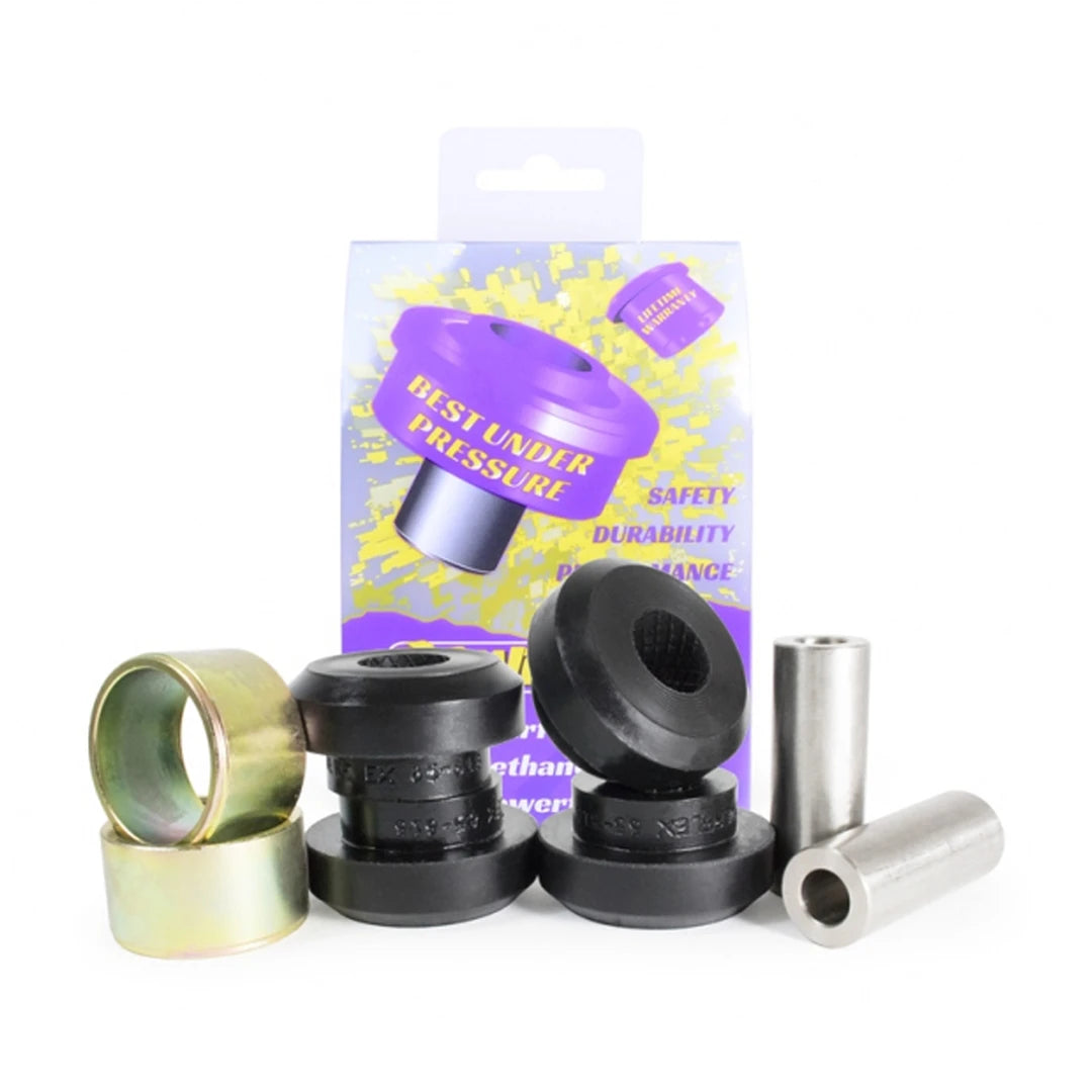 Pair of black Powerflex polybushes & sleeves