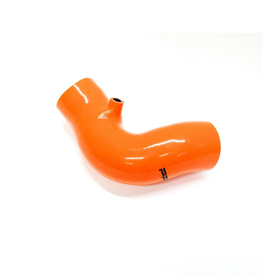 orange silicone hose on a white background