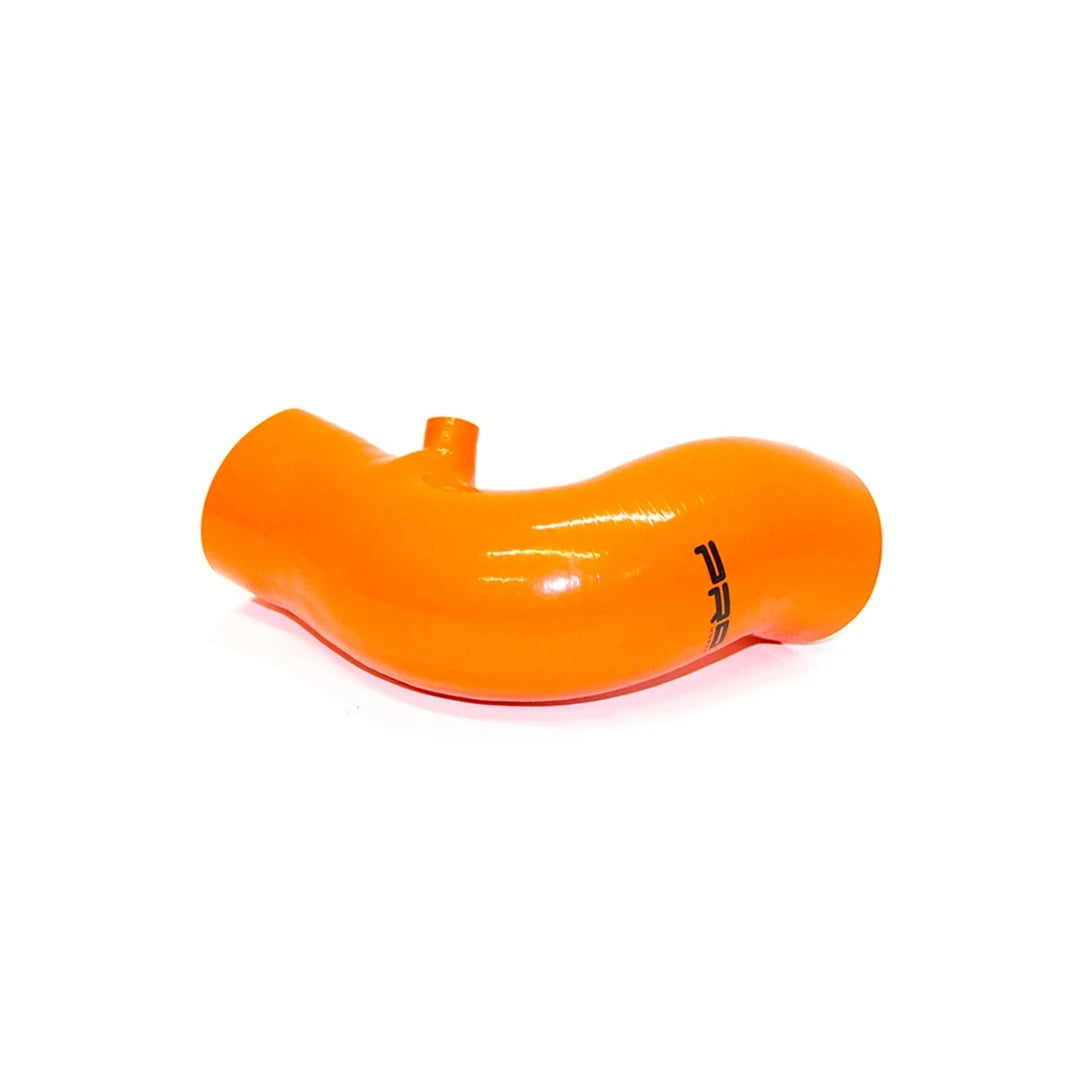 orange silicone hose on a white background