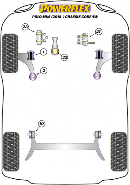 Powerflex PFF85-201 VW Polo MK4 MK5 MK6 Vordere Querlenkerbuchsen