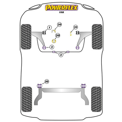 Bagues de montage de poutre arrière Powerflex PFR80-1110 pour Opel Corsa DE VXR