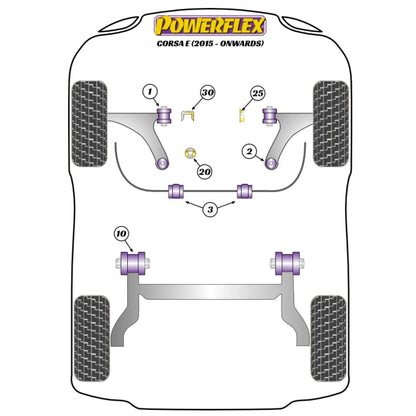 Powerflex suspension bush diagram for a Vauxhall Corsa E