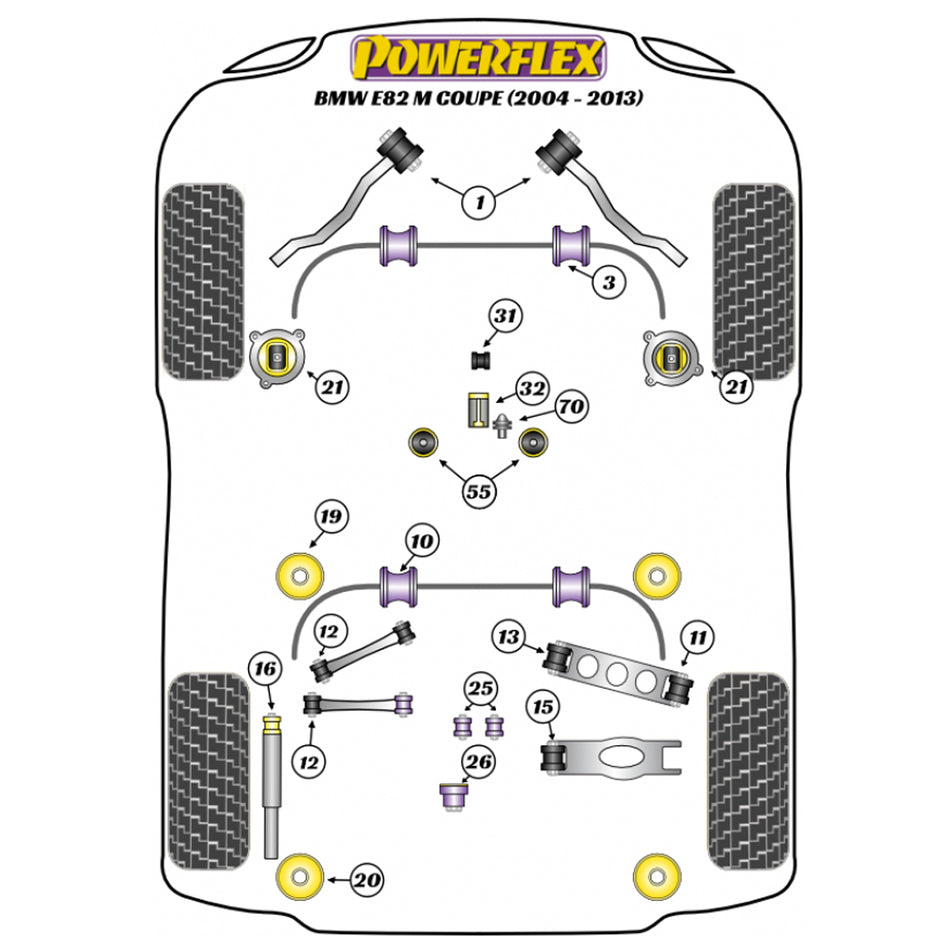 Powerflex PFR5-1213 BMW 1 Series E82 1M Rear Lower Front Arm Bushes
