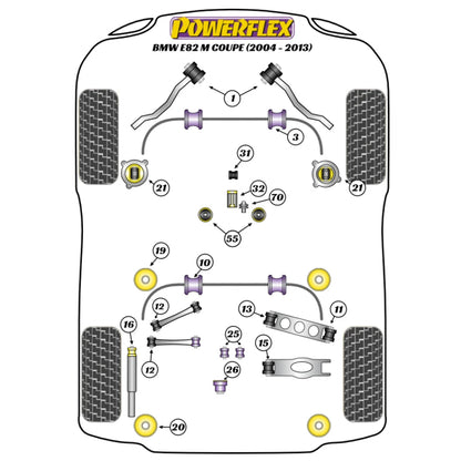Powerflex suspension bush diagram for a BMW 1M E82