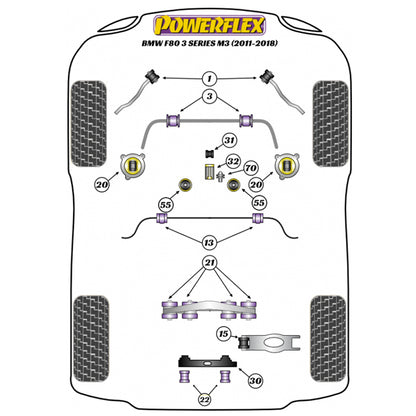 Powerflex PFF5-4001 BMW 3er F80 M3 Vorderrad-Querlenkerbuchsen