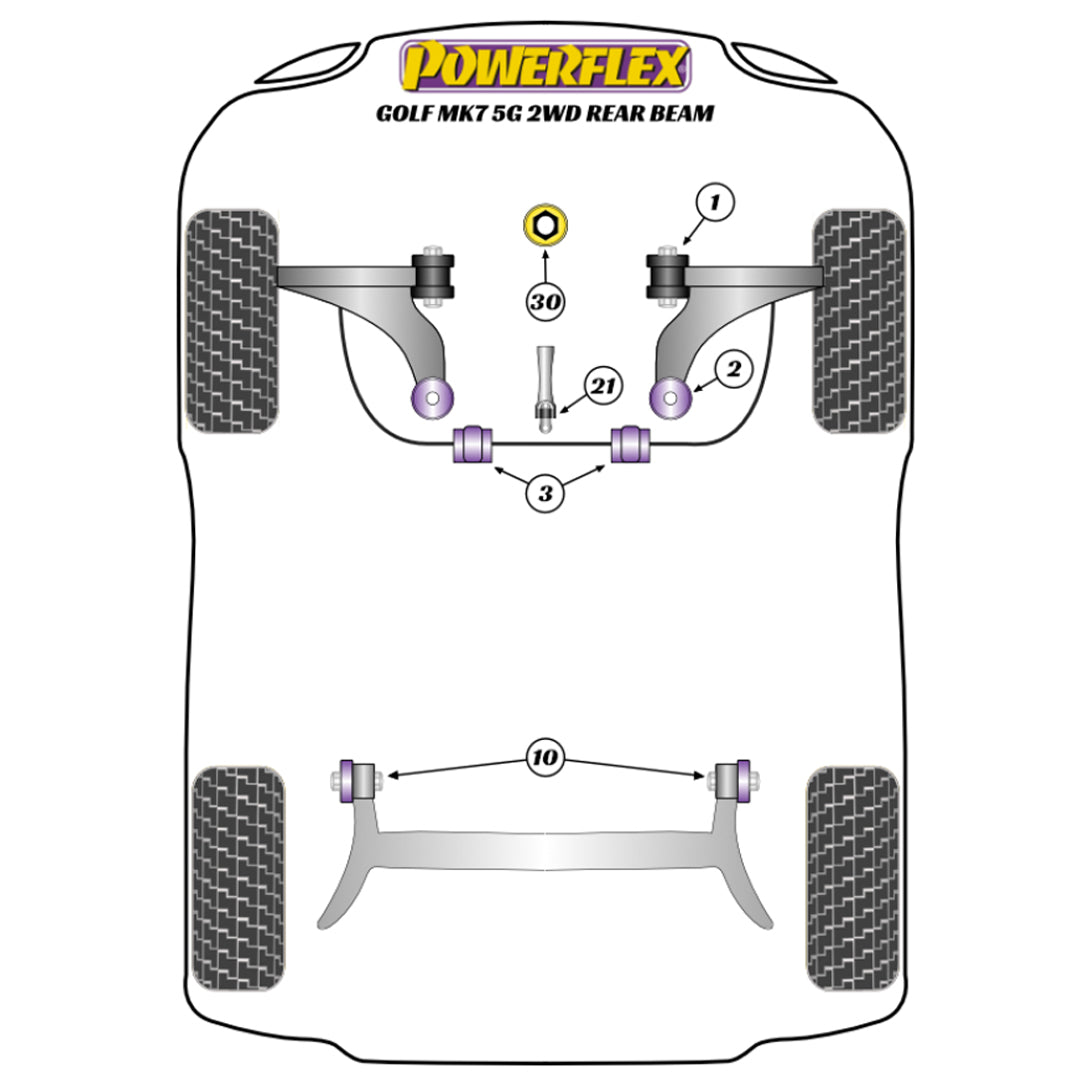 Powerflex PFF85-501 VW Golf MK5 MK6 MK7 MK8 Vordere Querlenkerbuchsen