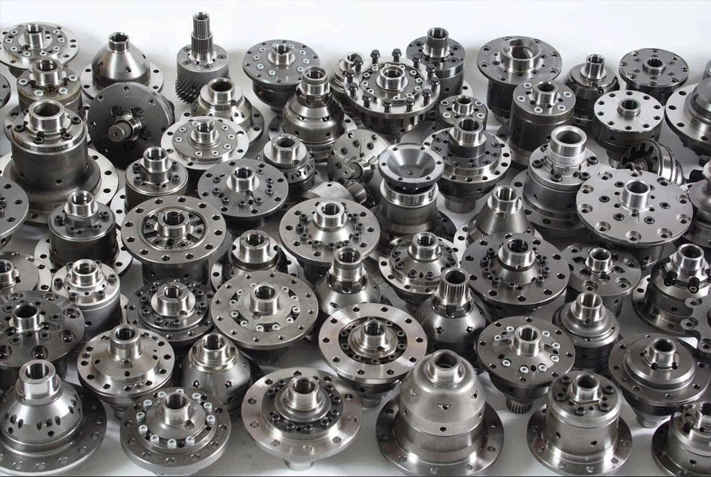 A selection of Quaife limited slip diffs laid out