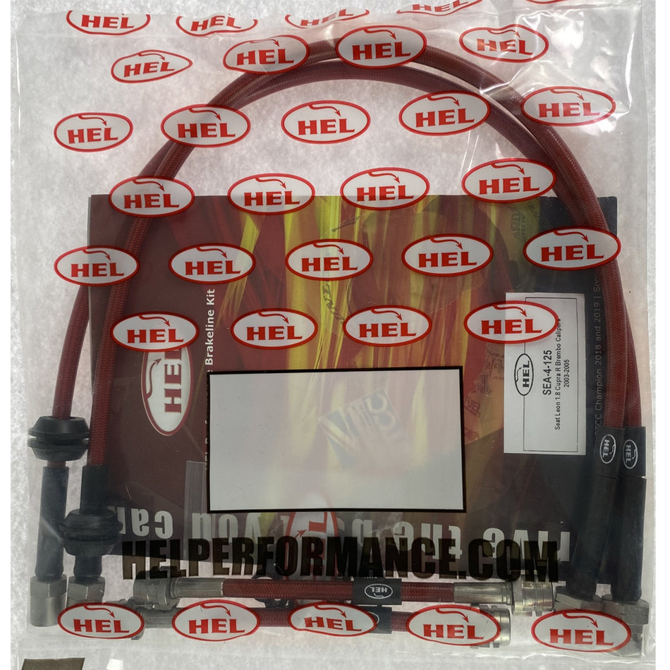 HEL Performance Seat Leon Cupra R Stainless Steel Braided Brake Hoses T Red