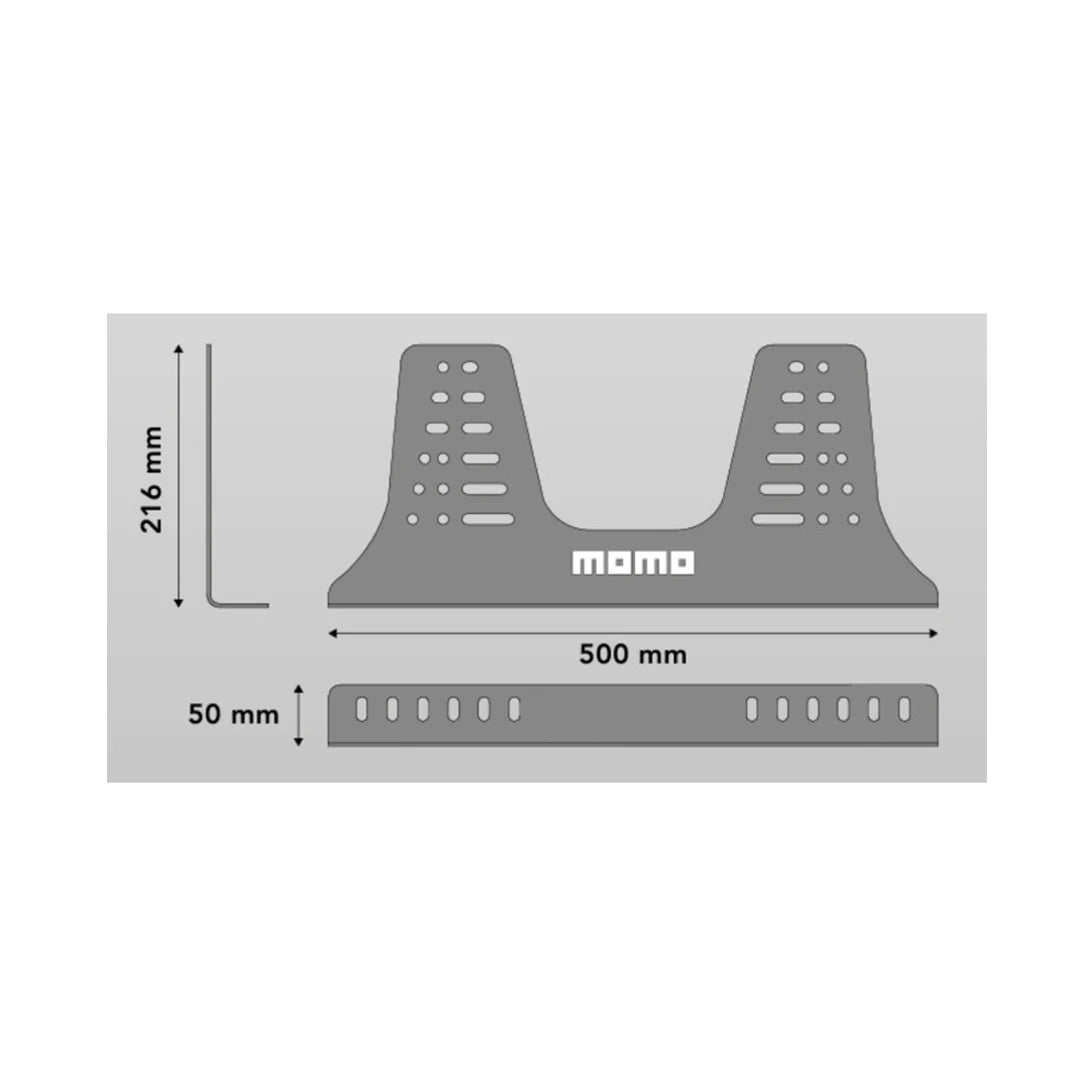 MOMO Racing Steel Black Bucket Seat Mount measurements