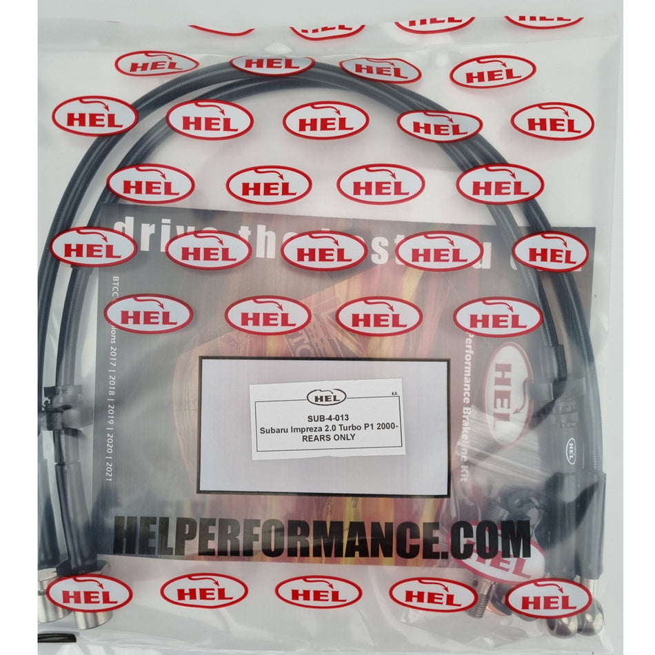 HEL Subaru Impreza P1 Stainless Steel Braided Brake Hoses Black