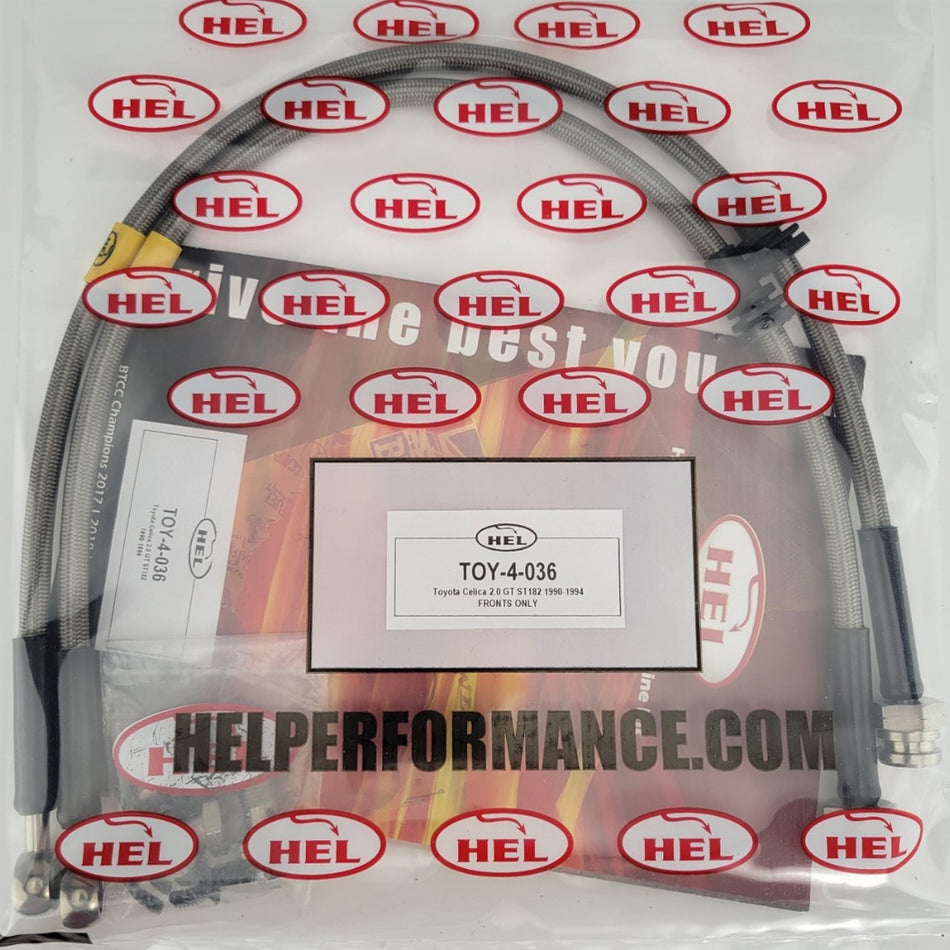 HEL Performance Toyota Celica ST182 Stainless Steel Braided Brake Hoses Clear