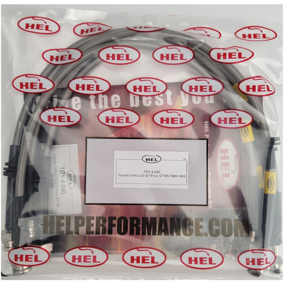 HEL Performance Toyota Celica ST185 Stainless Steel Braided Brake Hoses Clear