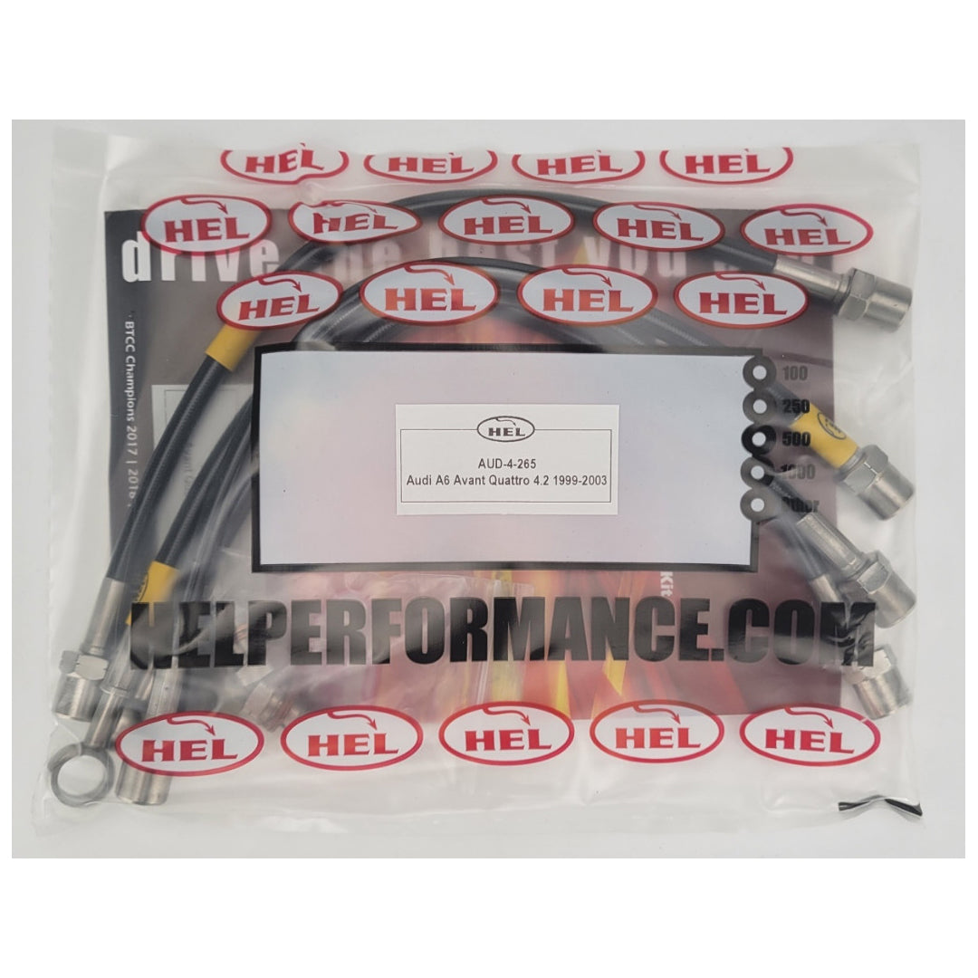 HEL Audi A6 Avant Quattro Stainless Steel Braided Brake Hoses Black