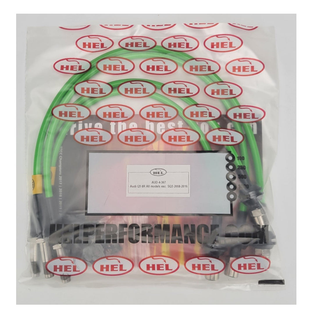 HEL Audi Q5 8R MK1 Stainless Steel Braided Brake Hoses Green