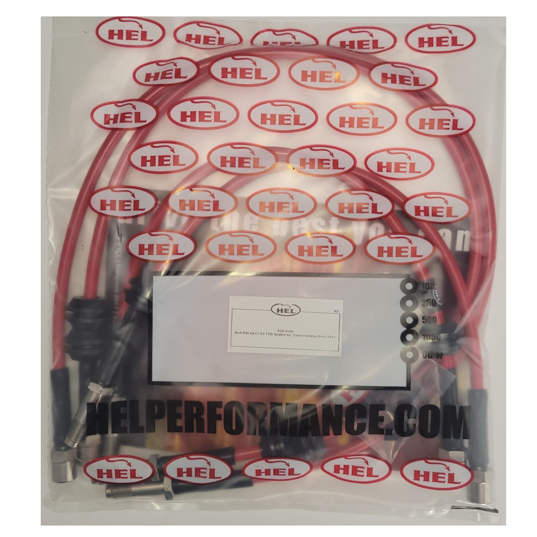 HEL Audi RS6 C7 Avant Stainless Steel Braided Brake Hoses Red