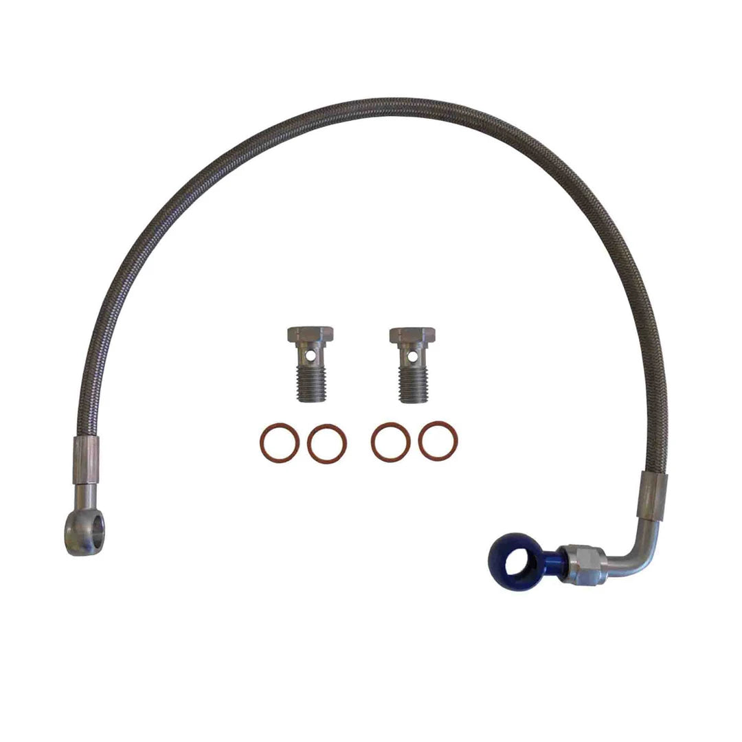 Stainless steel braided turbo oil feed hose