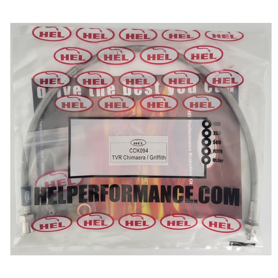 HEL TVR Chimaera Griffith Stainless Steel Braided Clutch Hose Clear