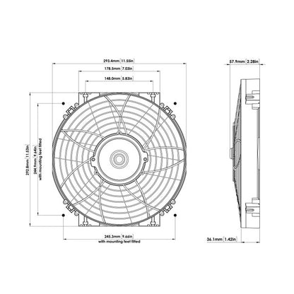 Ventilateur de refroidissement électrique Davies Craig 0162 12" Slimline