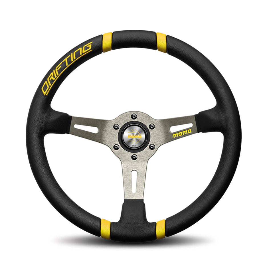 MOMO Drifting Embroidered Yellow Steering Wheel