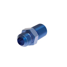 Blue anodised aluminium Aeroquip male threaded adaptor