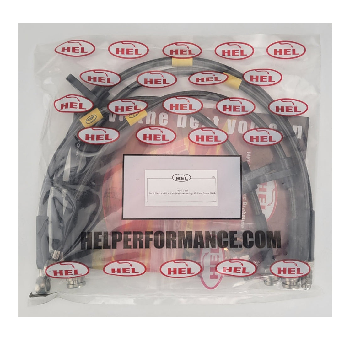HEL Ford Fiesta MK7 Stainless Steel Braided Brake Hoses Carbon