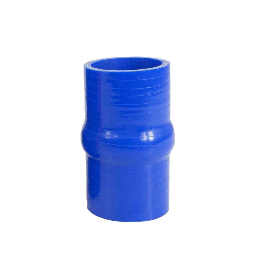 Blue silicone hump hose on a white background