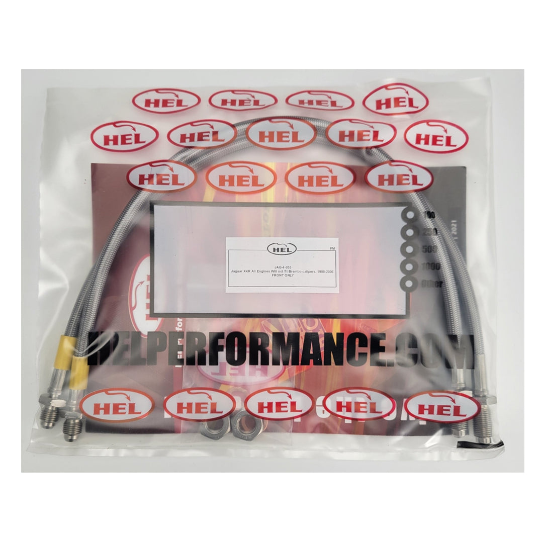 HEL Jaguar XKR Stainless Steel Braided Brake Hoses Clear