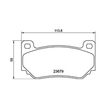 Technical drawing of Mintex MDB2176 brake pads with dimensions