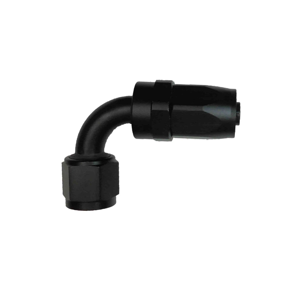 Black 90 degree aluminium oil hose fitting