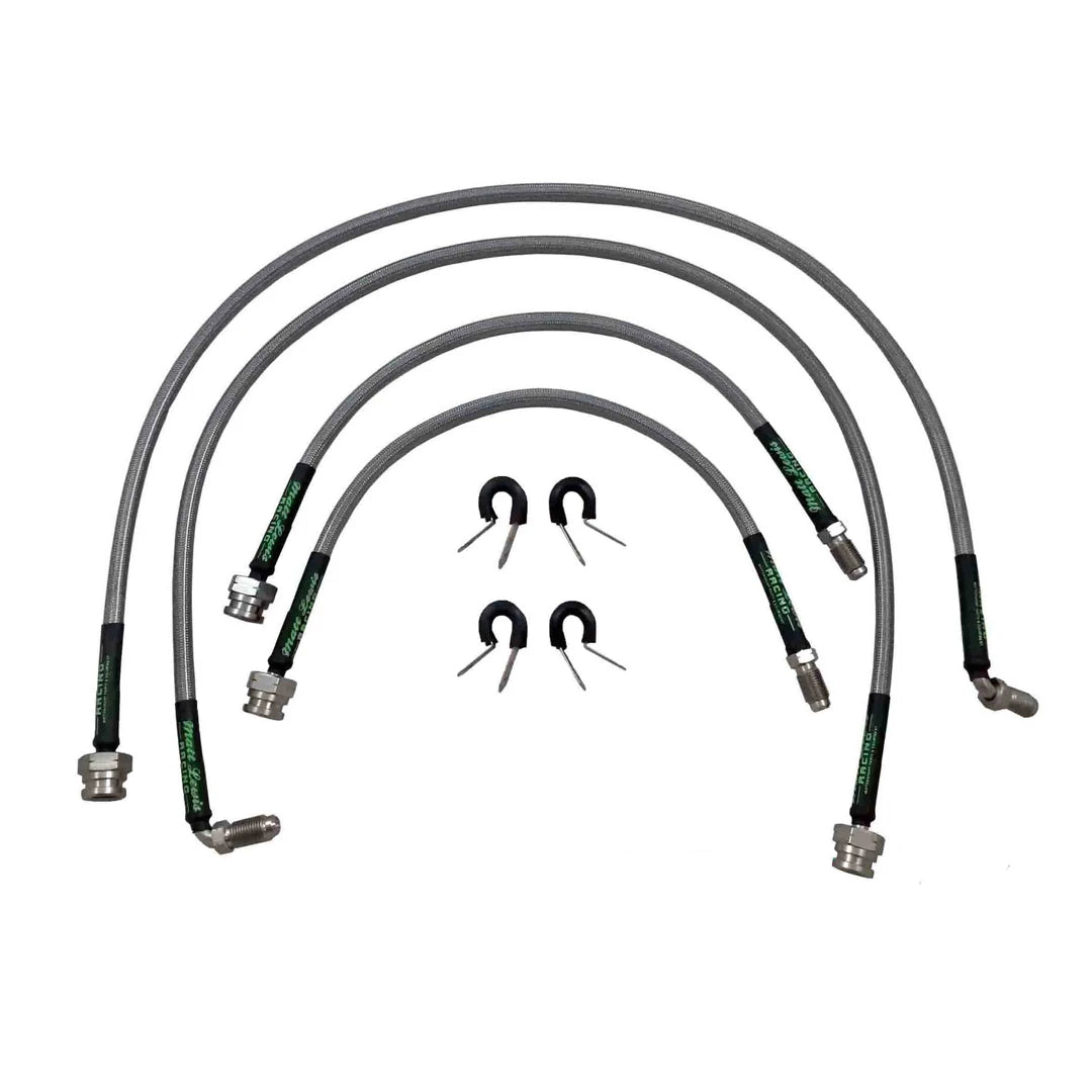 set of 4 stainless steel braided brake hoses