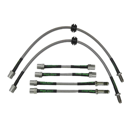 set of 6 stainless steel braided brake hoses