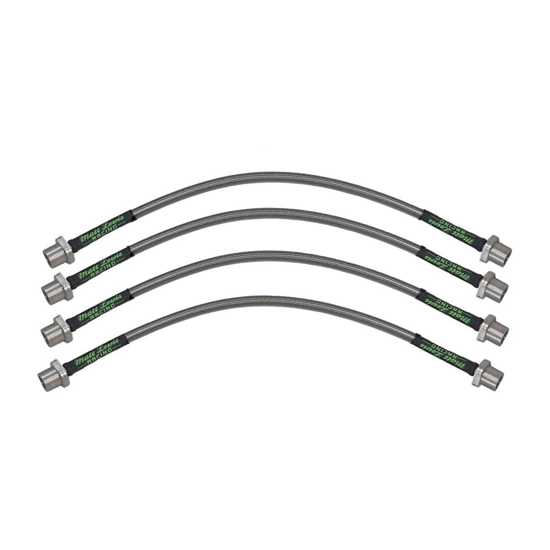 set of 4 stainless steel braided brake hoses