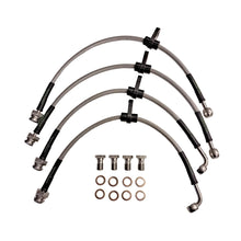 Set of 4 stainless steel braided brake hoses for a Ford Fiesta MK8