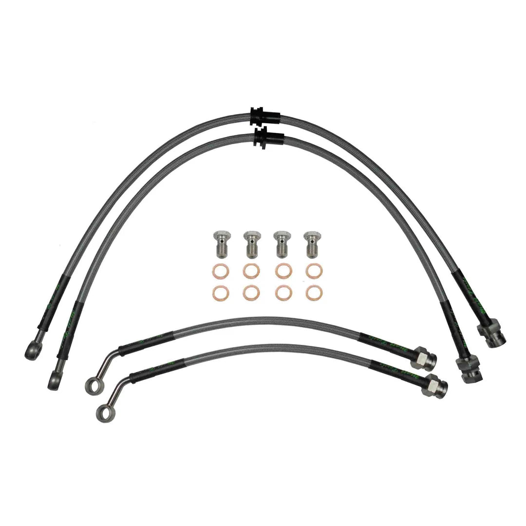 Set of 4 stainless steel braided brake hoses for a VW Golf MK7