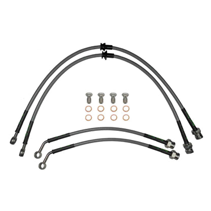 Set of 4 stainless steel braided brake hoses for a VW Golf MK7