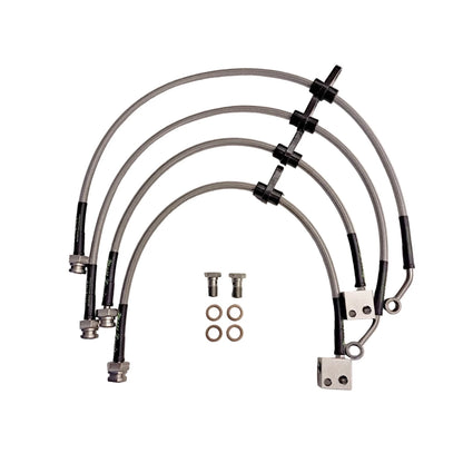 Set of 4 stainless steel braided brake hoses for a Honda Civic FK8 Type R