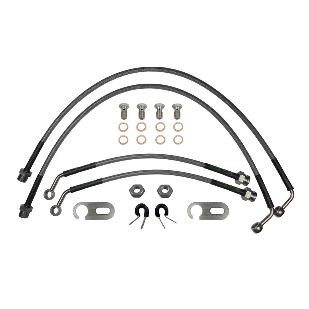 set of 4 stainless steel braided brake hoses