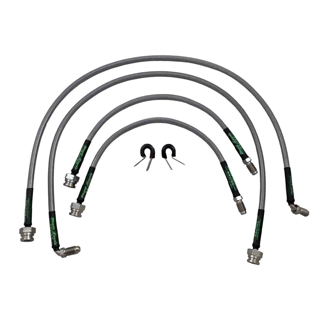 set of 4 stainless steel braided brake hoses