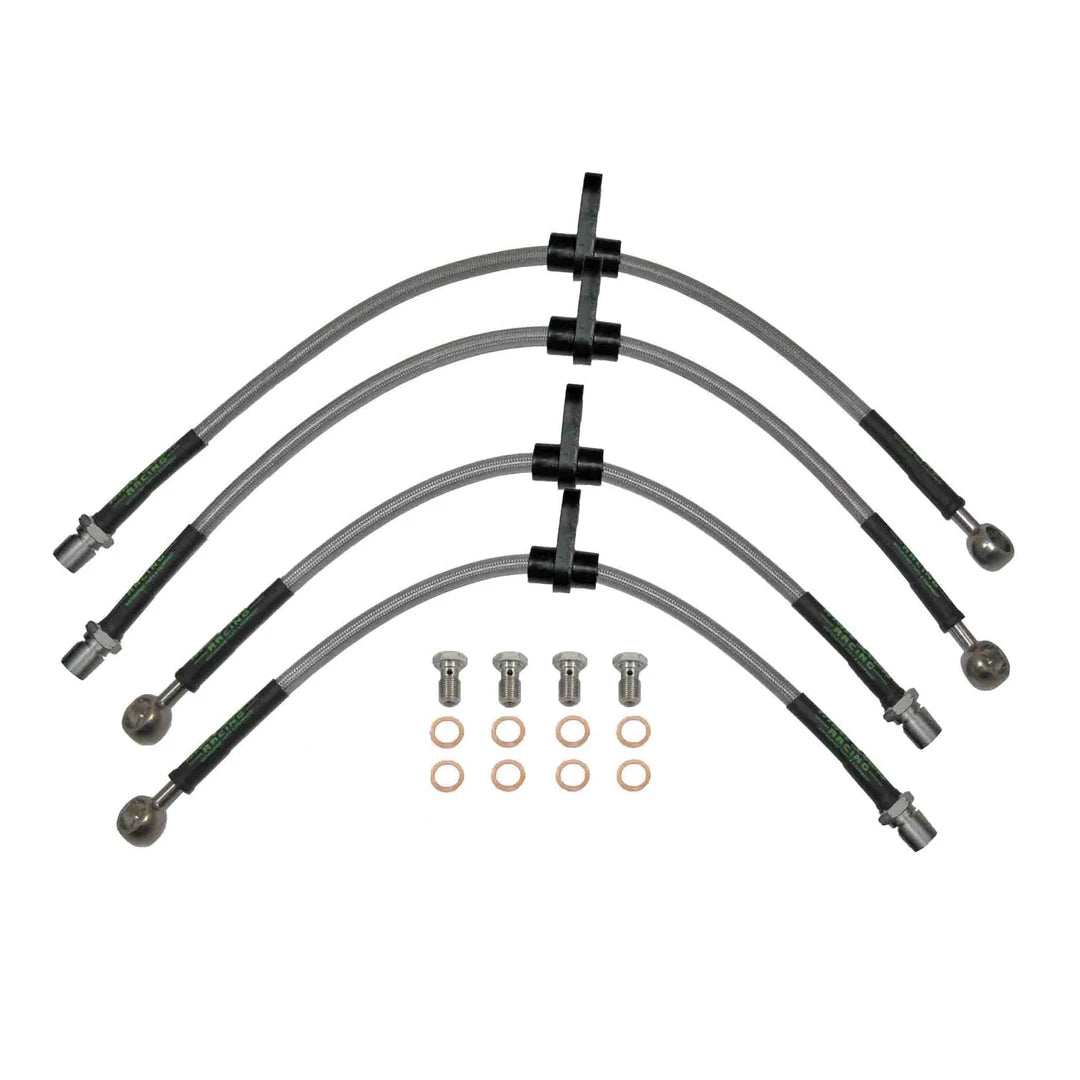 set of 4 stainless steel braided brake hoses