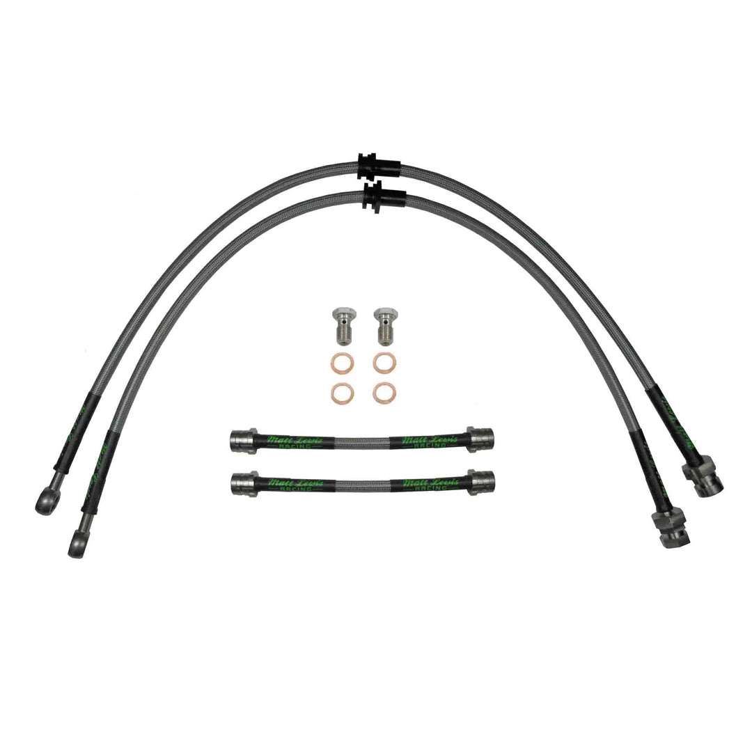 set of 4 stainless steel braided brake hoses