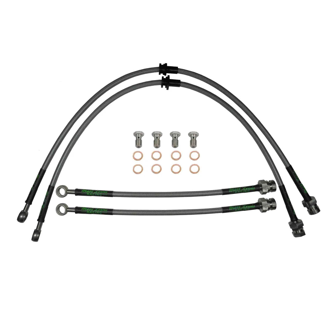 set of 4 stainless steel braided brake hoses