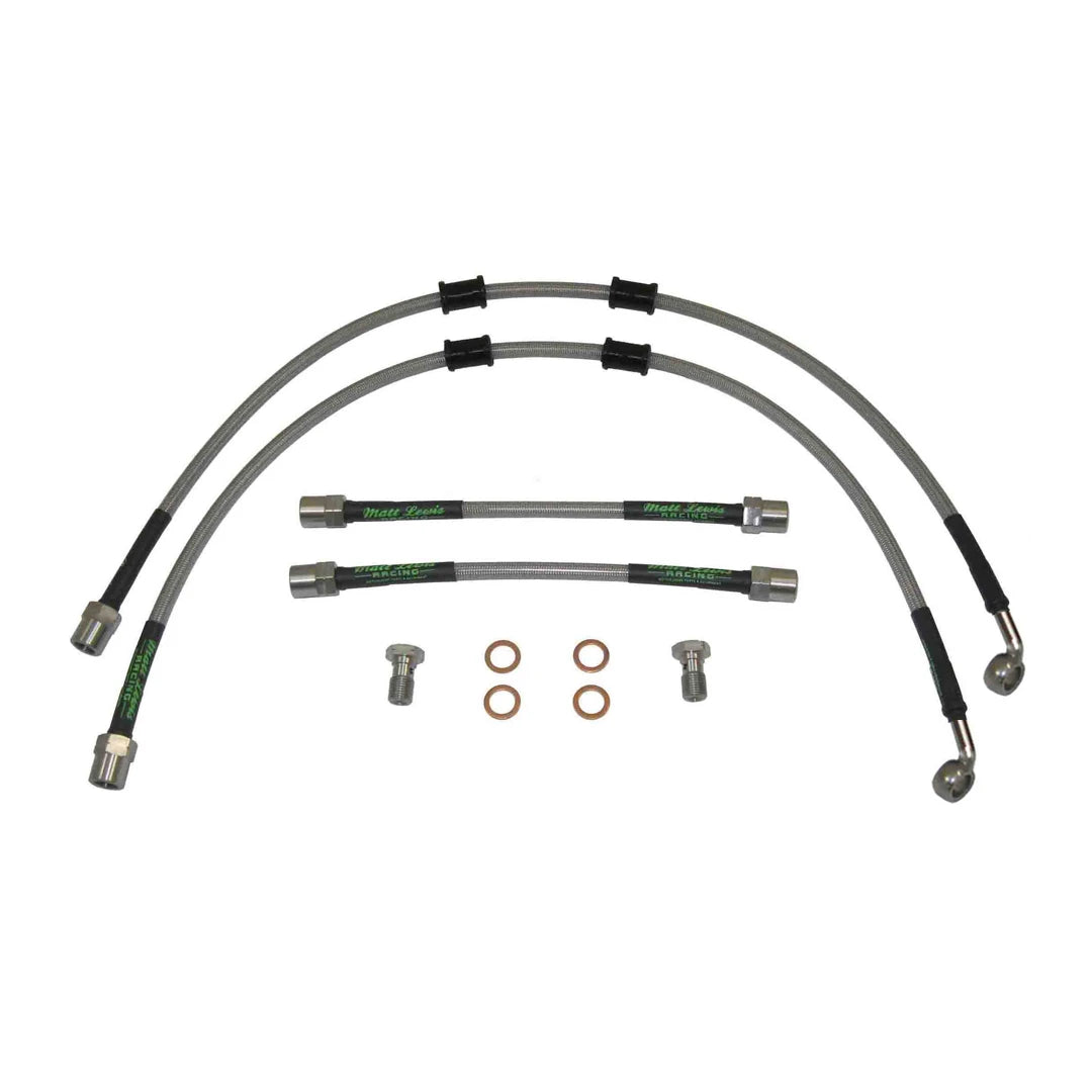 set of 4 stainless steel braided brake hoses