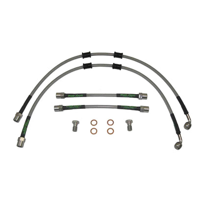 set of 4 stainless steel braided brake hoses