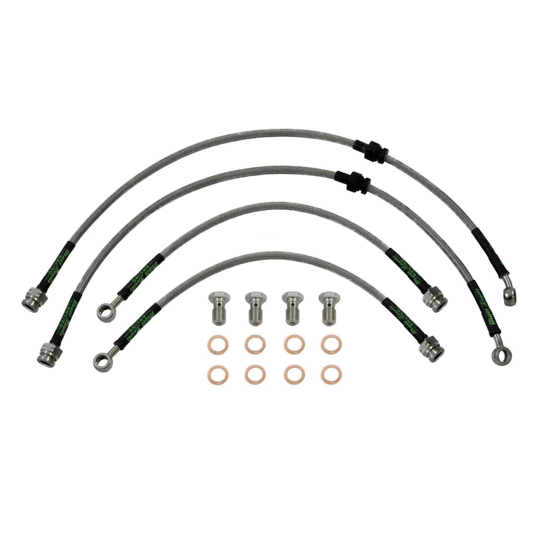 set of 4 stainless steel braided brake hoses