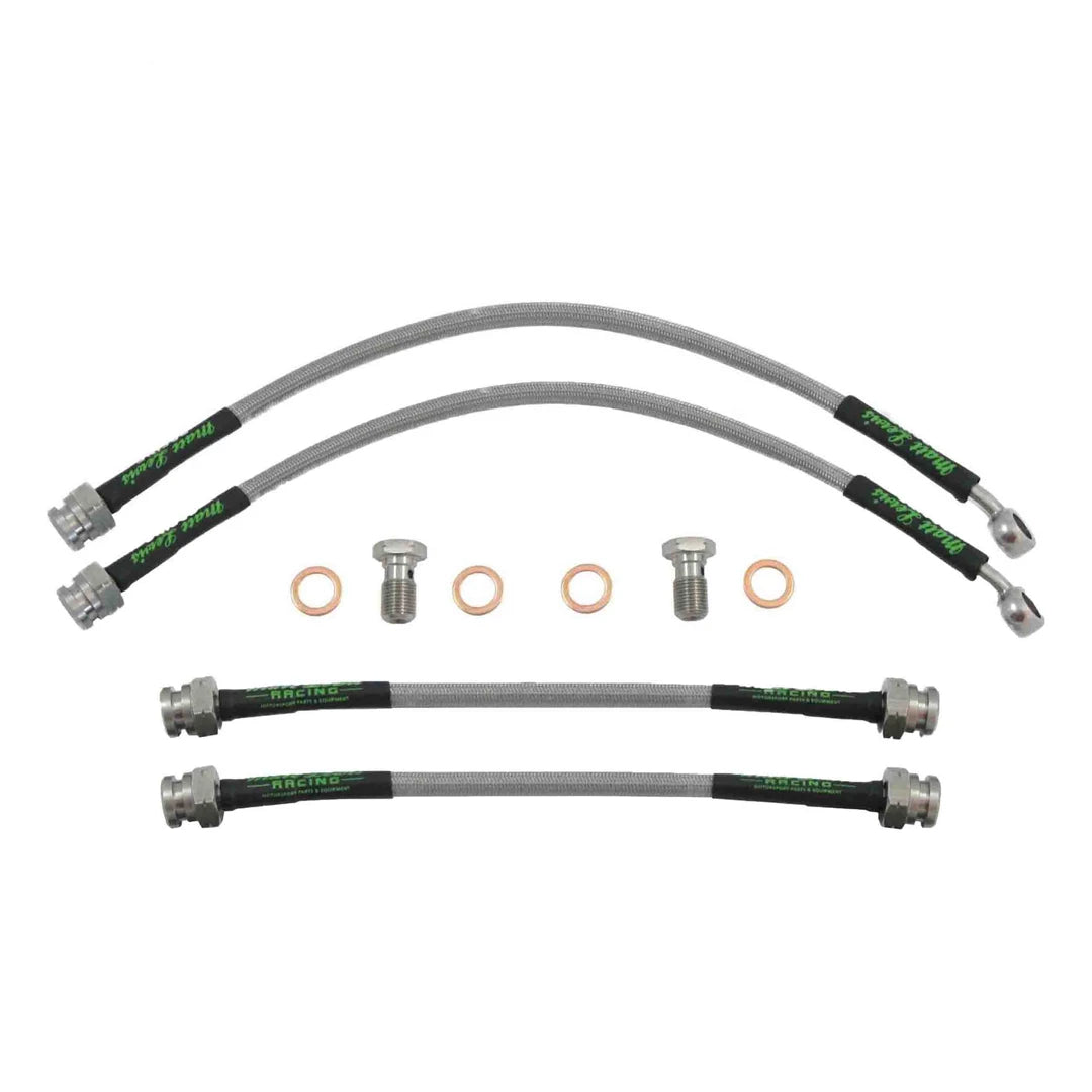 set of 4 stainless steel braided brake hoses