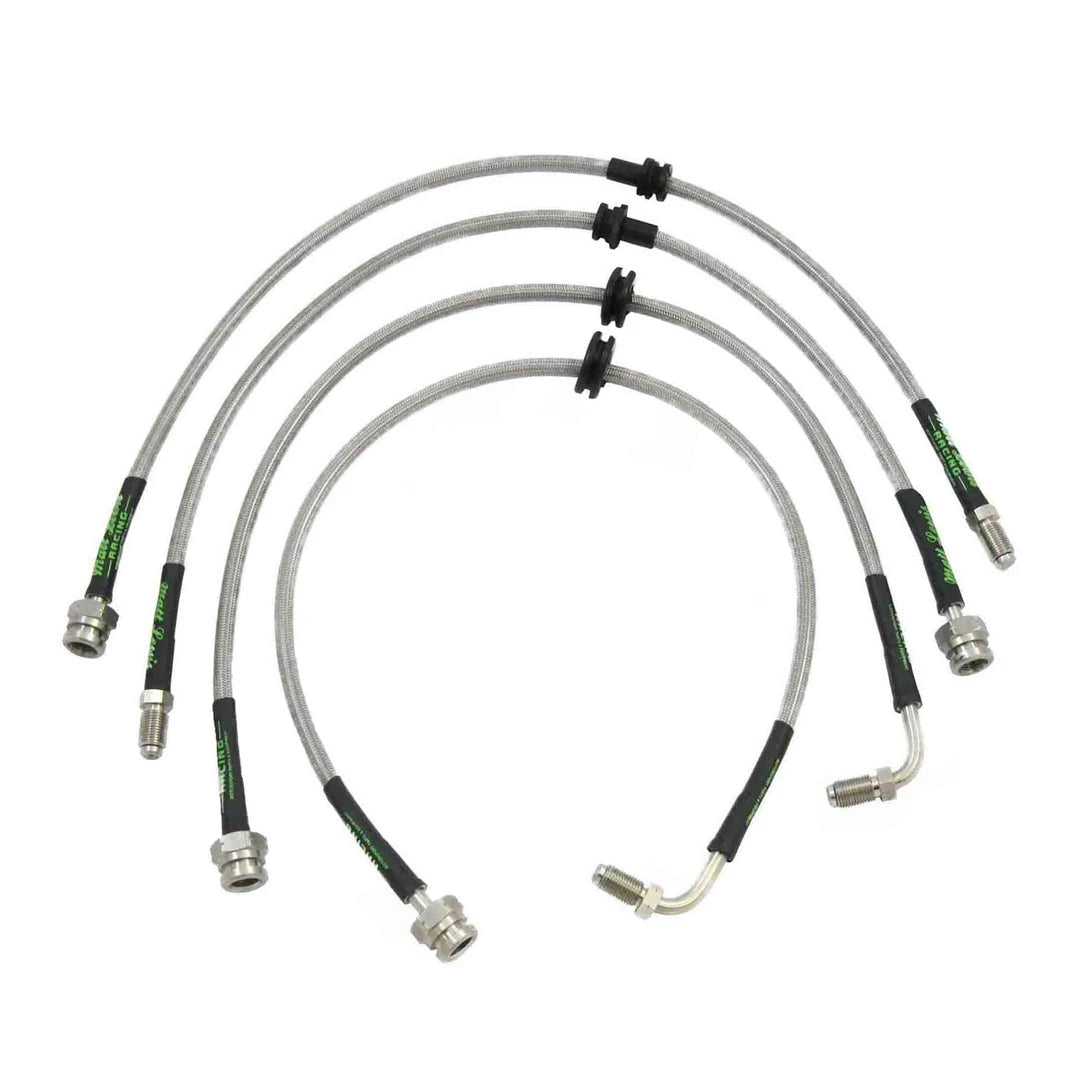 set of 4 stainless steel braided brake hoses