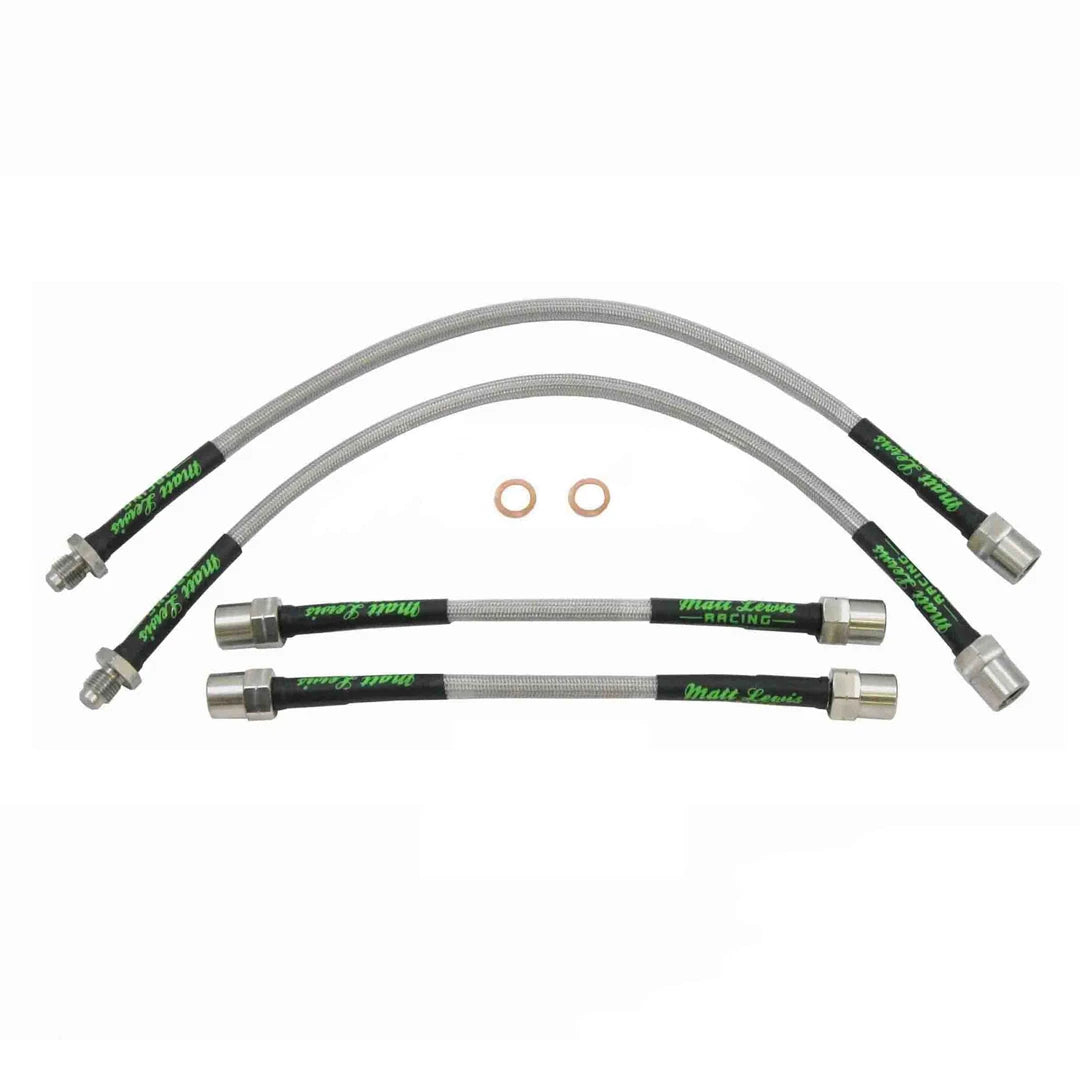 set of 4 stainless steel braided brake hoses