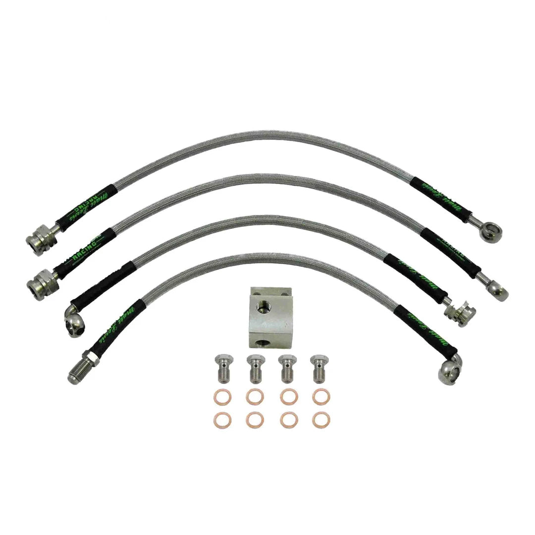 set of 4 stainless steel braided brake hoses