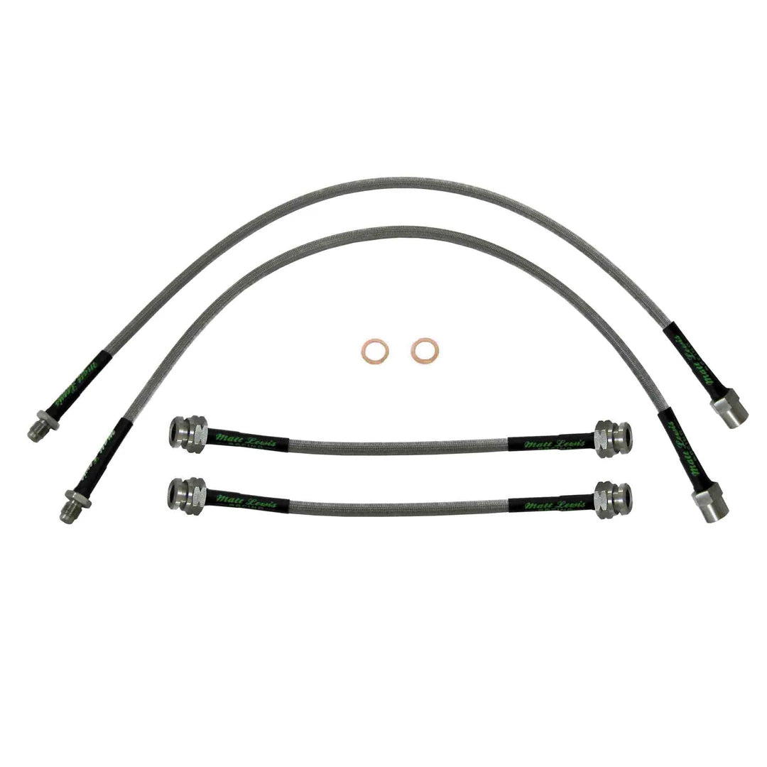 set of 4 stainless steel braided brake hoses