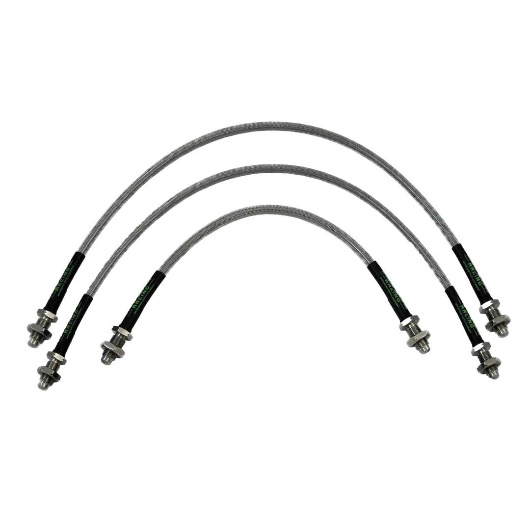 set of 3 stainless steel braided brake hoses